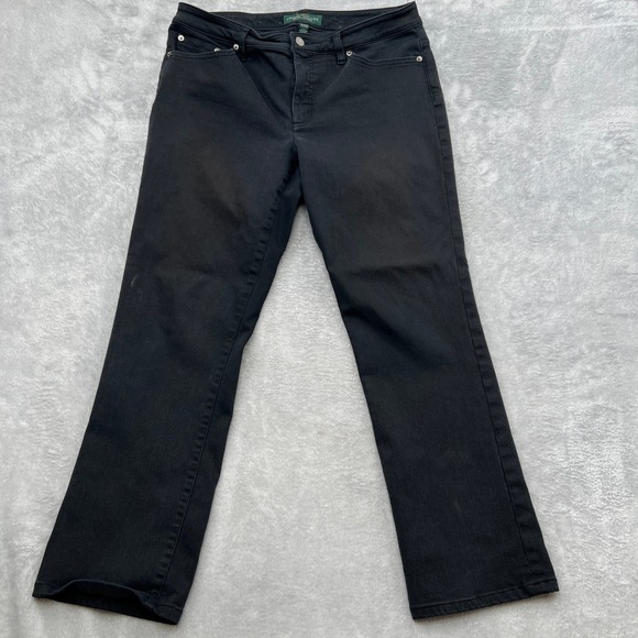 Lauren Ralph Lauren Denim - Lauren Ralph Lauren Straight Leg Jeans Size 12 Black Women Stretch Denim Classic
